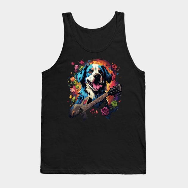 Dalmatian Playing Guitar Tank Top by JH Mart